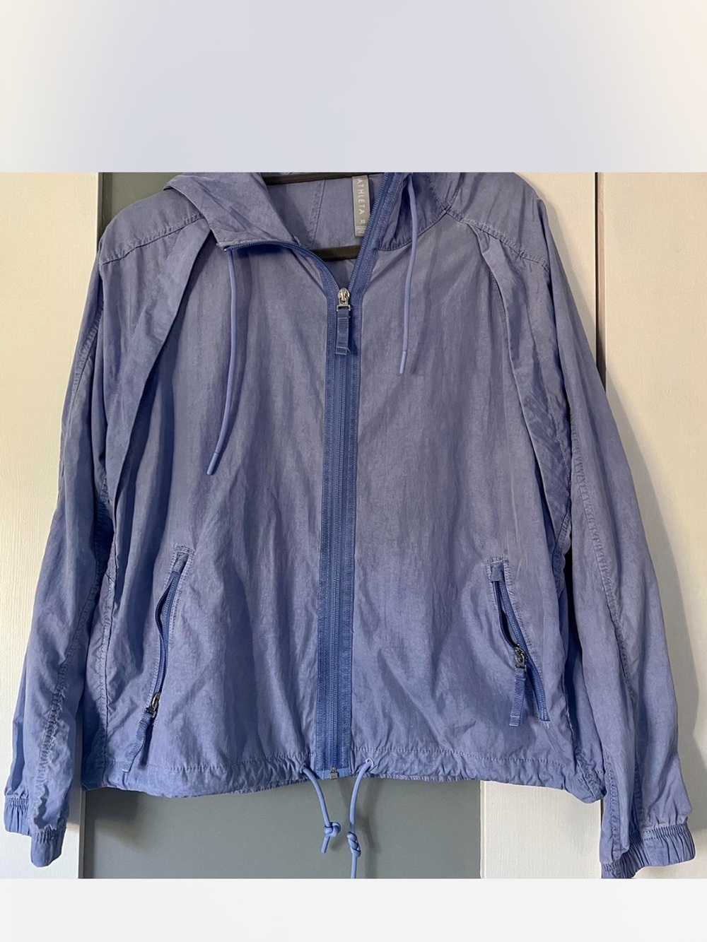 Athleta Lavender Hooded Zip-Up Bomber Jacket